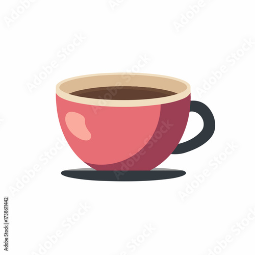 Colorful Coffee Cup Icon in Flat Style