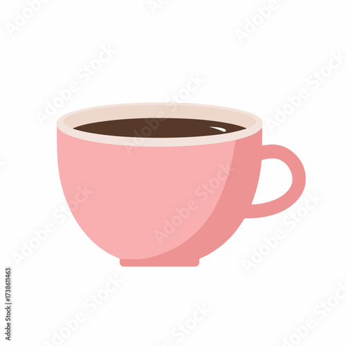 Colorful Coffee Cup Icon in Flat Style