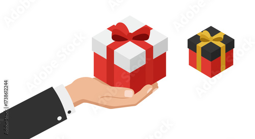 Flat design illustration of injection into arm for medical and health concepts