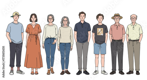 Classic blue car on road with green foliage in retro style