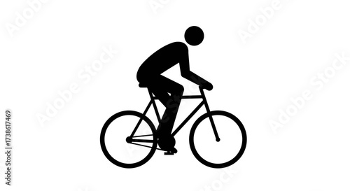 Cyclist silhouette on bicycle in motion