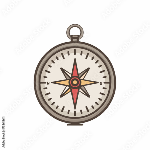 Elegant Compass Outline Icon Design