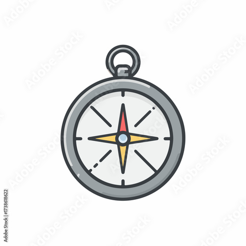 Minimalist Compass Icon in Flat Vector Style