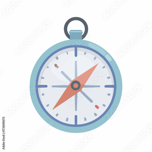 Sleek Compass Outline Icon in Flat Vector Style