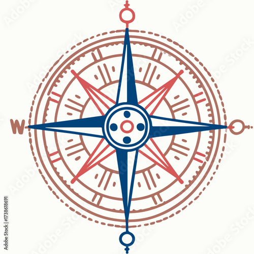 Sleek Compass Outline Icon Design