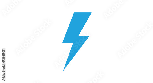 Blue lightning bolt icon on white background for energy and power themes