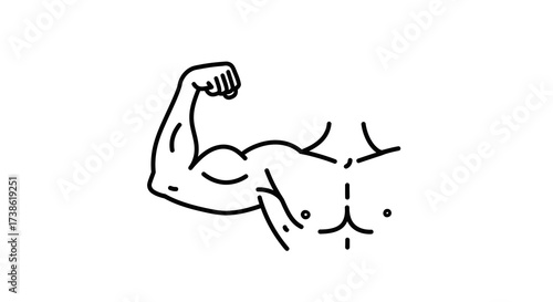 Strong arm outline: flexed bicep minimalist design