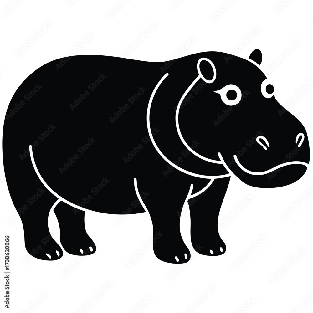 Fototapeta premium hippopotamus vector icon