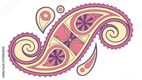 Elegant paisley illustration featuring a decorative pattern, capturing the beauty and sophistication of textile design