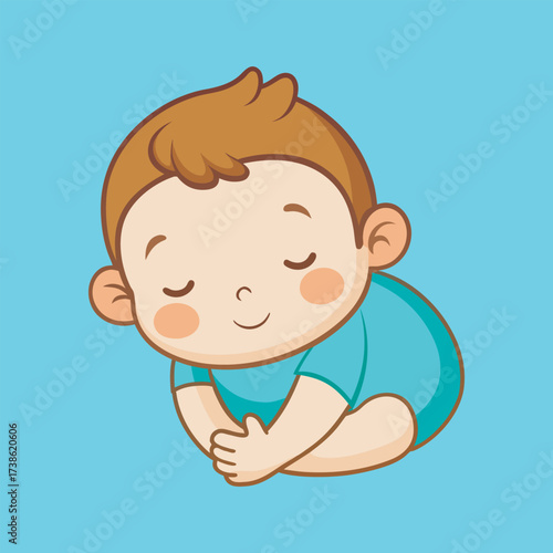 Baby Sleeping vector art illustration