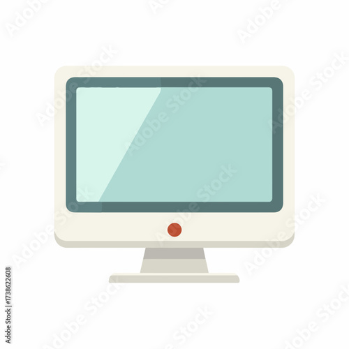 Minimalist Desktop Computer Vector Icon Design