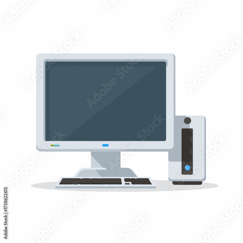 Sleek Desktop Computer Vector Icon Design