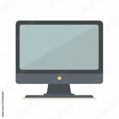 Minimalist Desktop Computer Vector Icon Design