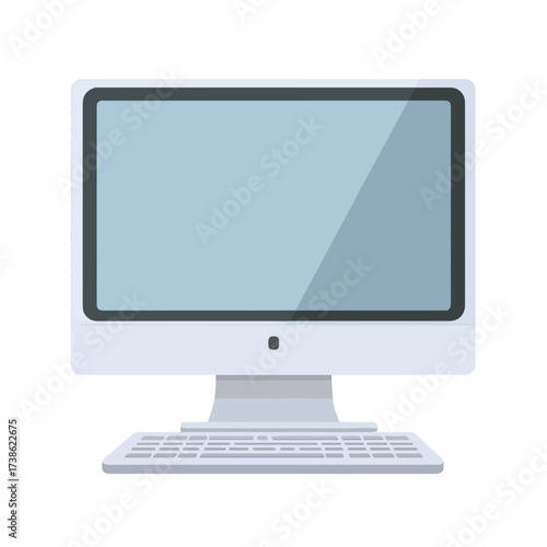Minimal Desktop Computer Vector Icon