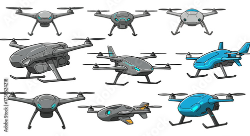 Futuristic drone concepts with distinct designs and technology