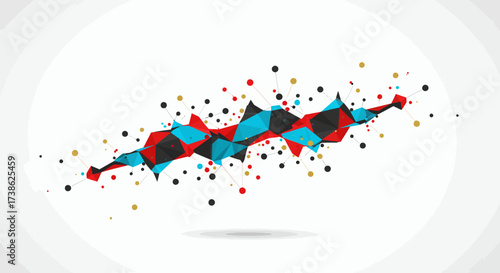 Abstract geometric low poly design with connected dots and lines