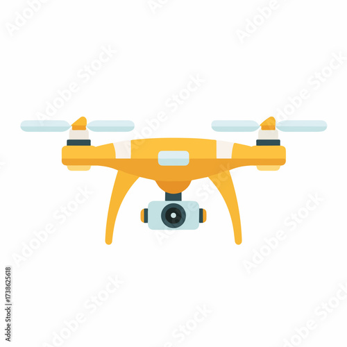 Minimalistic Drone Icon in Flat Vector Style