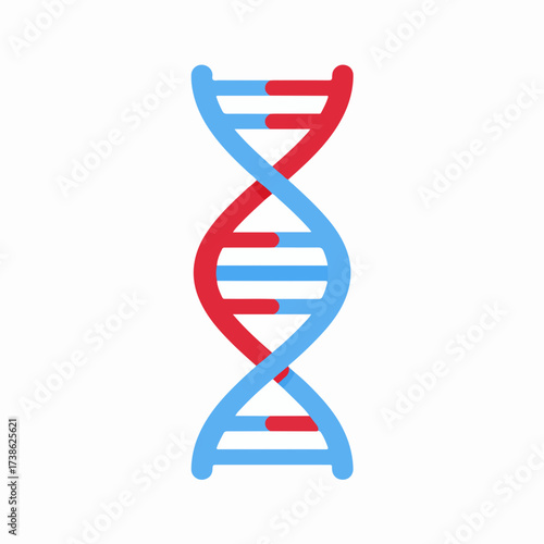 DNA Helix Flat Vector Icon Design
