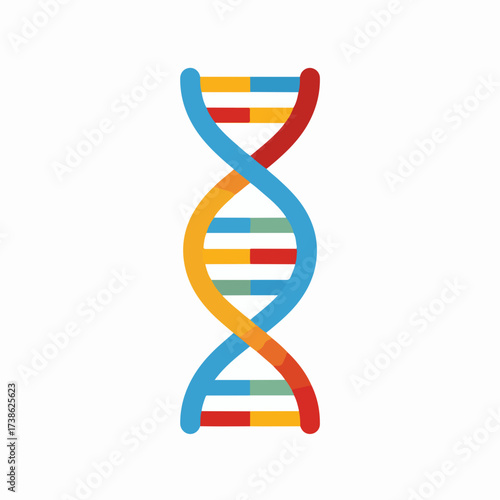 DNA Helix Icon in Flat Style