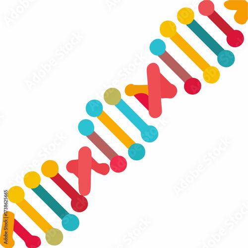 Minimalist DNA Helix Vector Icon