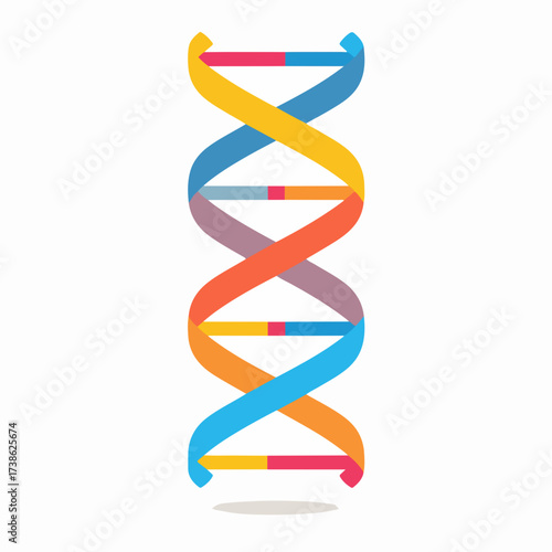 Sleek DNA Helix Icon in Flat Style