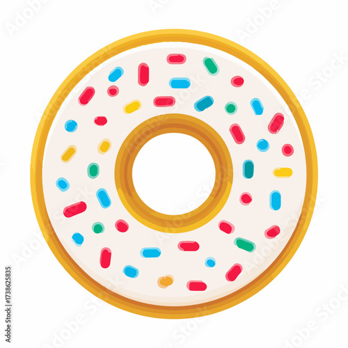 Simple Donut Vector Icon in Flat Style