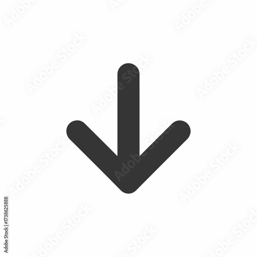 Sleek Download Arrow Icon in Flat Vector
