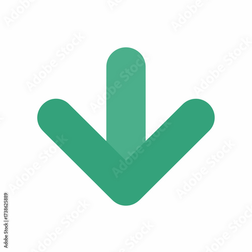 Sleek Download Arrow Icon in Flat Style
