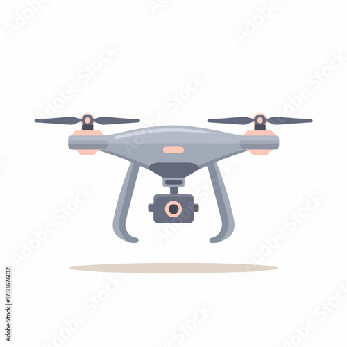 Minimalistic Drone Icon in Flat Vector Style