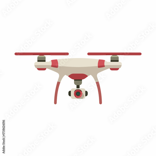 Minimalistic Drone Icon in Flat Vector Style