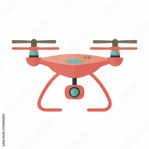 Minimalistic Drone Icon in Flat Style Design