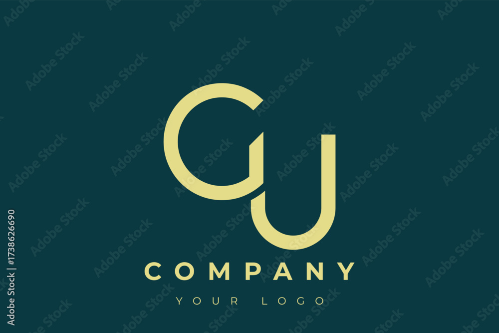 Fototapeta premium GU Modern Golden Logo