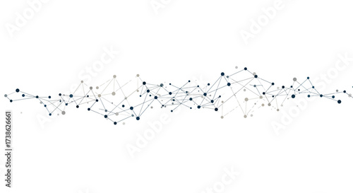 Dynamic network connections in geometric abstract art with a minimalist style