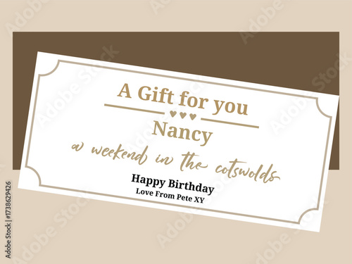 Gift certificate for a weekend in the Cotswolds voucher