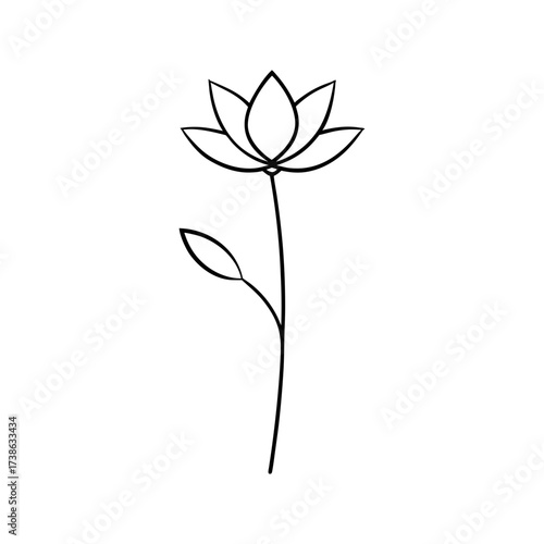 Minimalist black and white line drawing scalable vector graphic for versatile design use