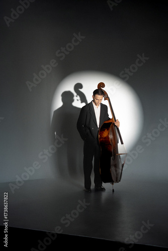 businessman with contrabass