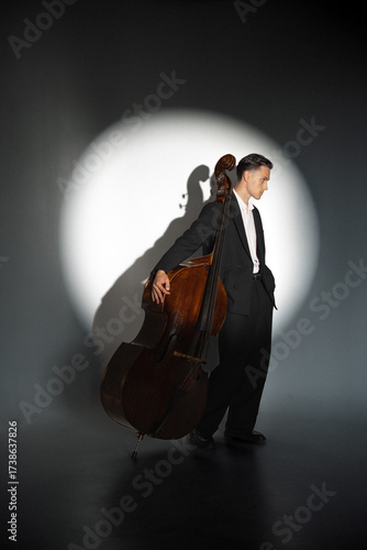 businessman with contrabass
