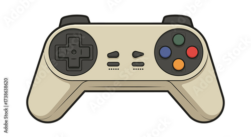 Retro gaming controller with buttons and joystick for video game lovers