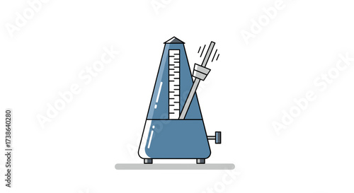 Metronome for music tempo rhythm practice. SVG vector illustration isolated on transparent background.