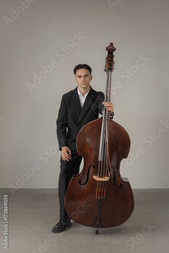 man with contrabass