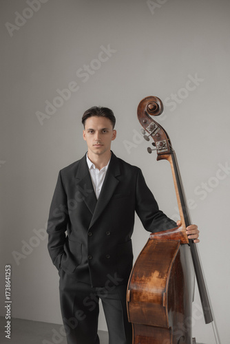 man with contrabass