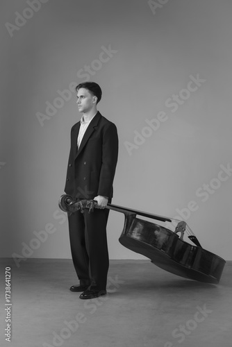 man with contrabass