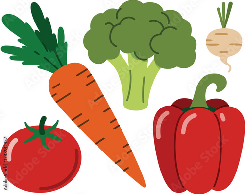 Colorful Vegetable Medley A Fresh & Healthy Digital Art