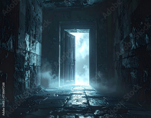 謎めく古門、光の隙間 — 秘密への誘い