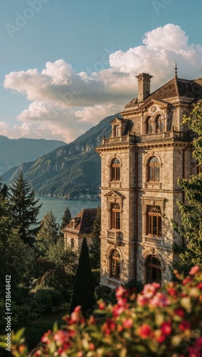 A dreamy mansion with a breathtaking view in the Swiss Alps.