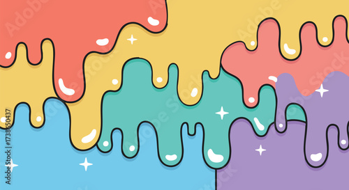 Colorful Melting Candy Layered Texture Vector Art