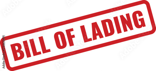 Red Bill of Lading Rubber Stamp on White Background, Indicating a Shipment Document