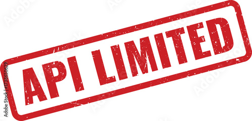 Red API Limited Rubber Stamp on White Background, Indicating Restricted Access or Usage of an API