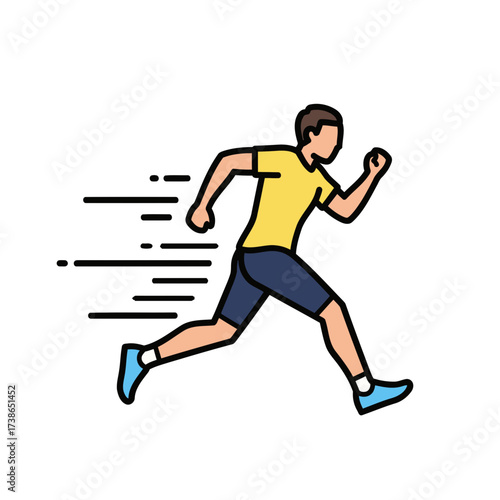 Runner illustration, motion and speed