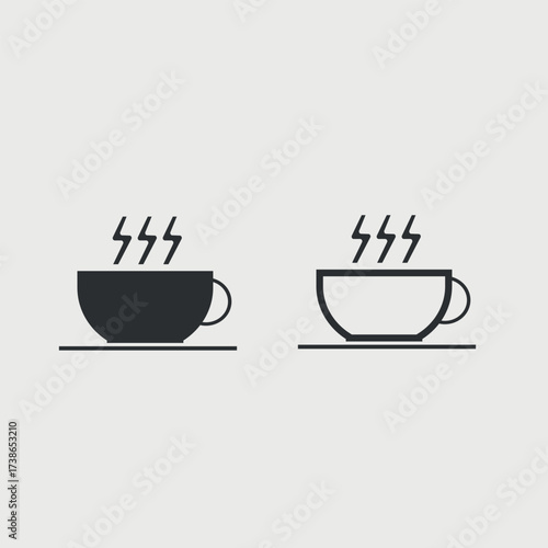 Minimalist black outline coffee cup icon